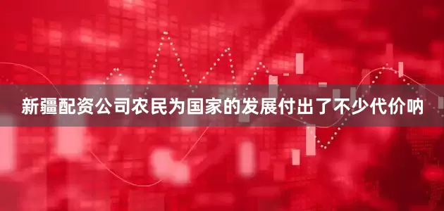 新疆配资公司农民为国家的发展付出了不少代价呐